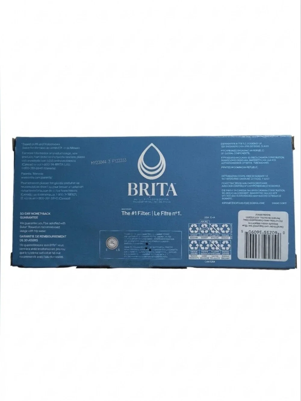 Brita Clear Pitcher with Dark Blue Handle and Light Blue Accents
